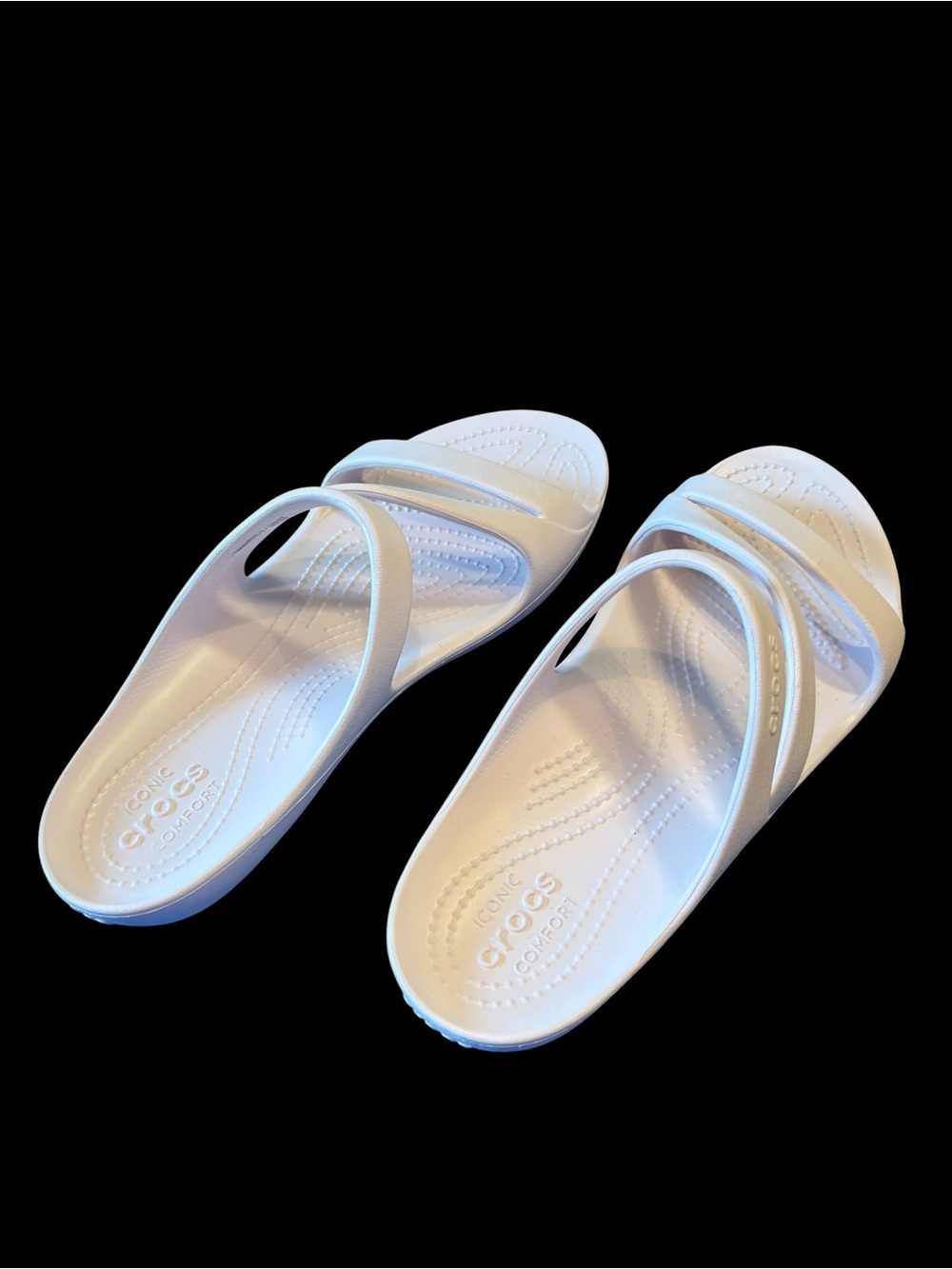 CROCS Women's Light Pink Double-Strap Slide Sandals - Picture 4 of 5